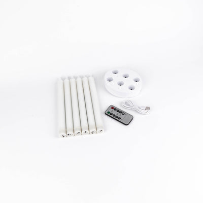 Genopladelige kronelys 6-pak