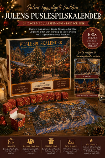 Julens puslespilskalender – 24 dage med julehygge
